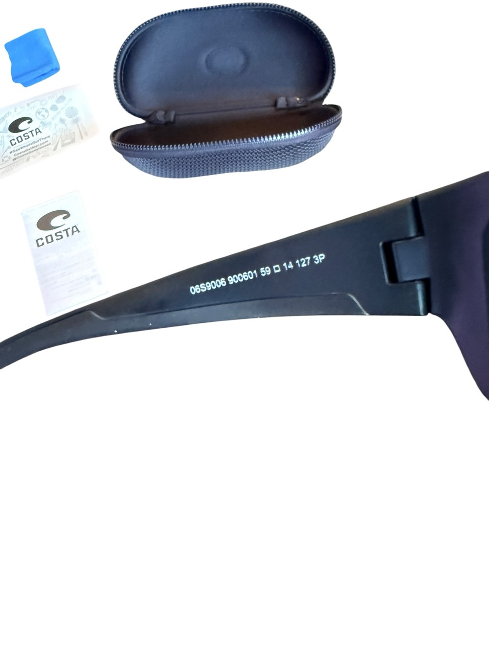 Costa Del Mar Fantail Polarized Sunglasses Matte Black Gray 580P New - Picture 7 of 14